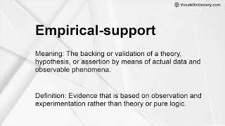 Empirical-support Meaning