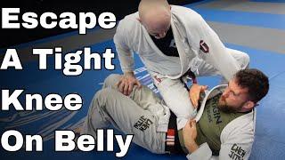 Knee on Belly Escape against Tight Top Pressure in BJJ