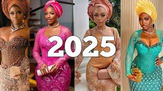 Stunning And Gorgeous Asoebi Lace Styles 2025 | Owanbe Lace Dress Style | Ankara Styles 2025