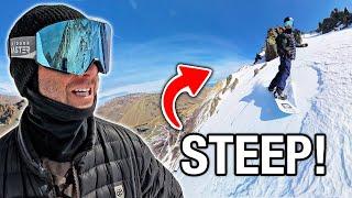 Scary Steep Snowboarding in Argentina