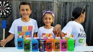 3 Colors of Glue Slime Challenge