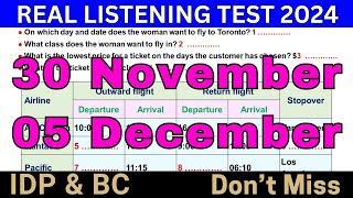 30 November & 5 December 2024 IELTS Listening Test With Answer Key  IELTS PREDICTION  BC & IDP