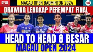 HEAD TO HEAD 4 WAKIL INDONESIA‼️ Perempat Final Macau Open Hari ini..!! Alwi Farhan, Putri KW, Deglo