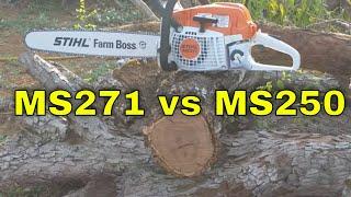 New Stihl MS271 vs used MS250 test cuts. farmboss ms 271 vs ms 250