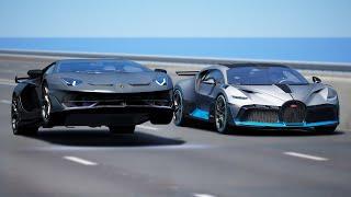 1,000KMH!!! Lamborghini Aventador SVJ vs Bugatti Divo | DRAG & TRACK RACE