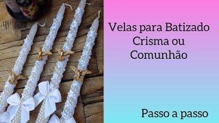 Vela decorada para Batizado