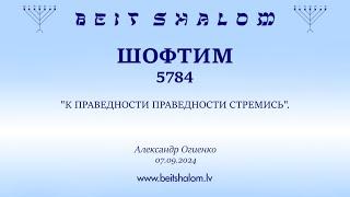 ШОФТИМ 5784. "К ПРАВЕДНОСТИ ПРАВЕДНОСТИ СТРЕМИСЬ". (Александр Огиенко 07.09.2024)