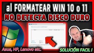 Al formatear no detecta disco duro ⭐Asus HP, Lenovo⭐ Procesador de Gen 11 y Gen 12 - Windows 10 y 11