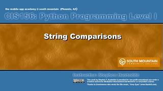 Python 03D   String Comparisons