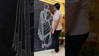 Learn how to draw an Indian woman wearing a saree  #art #drawing #shortvideo