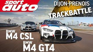 BMW M4 GT4 vs. BMW M4 CSL | Trackbattle | sport auto