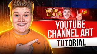 How to Make a YouTube Banner (YouTube Channel Art Tutorial 2024)! Step-By-Step Tutorial