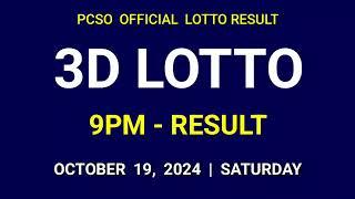 3D LOTTO RESULT 9PM DRAW October 19, 2024 Saturday PCSO SWERTRES LOTTO RESULT 3RD DRAW EVENING