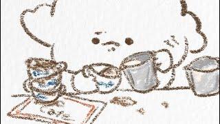 아이패드로 그림 그리기 | 라떼아트 연습하는 강아지️