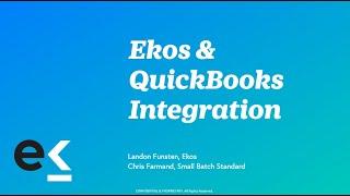 Webinar: Ekos & QuickBooks Integration Information Session