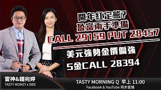 開年紅定熊? 盈富兩手準備CALL 29159 PUT 28457美元強勢金價偏強 S金CALL 28394｜雷神 鍾宛婷 ｜Tasty Morning Q 2025-01-02