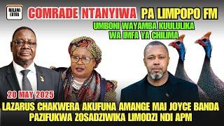 LAZARUS CHAKWERA AKUFUNA AMANGE MAI JOYCE BANDA APM, UMBONI WA IMFA YA CHILIMA WAYAMBA KUULULIKA