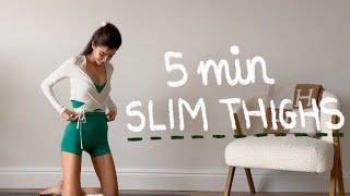 5MIN thighs pilates workout (no equipment) // slim & toned thighs