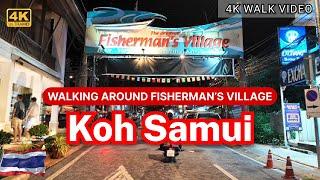 [4K HDR] Koh Samui | Fisherman Village Walking Tour | Thailand Beach