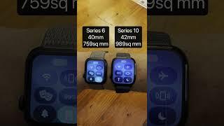 Apple Watch Series 6 vs Series 10 - Size and display comparison. #apple #tutorial #applewatch #apple