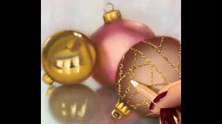 Demonstration - Drawing a Simple Pastel Still Life - Christmas Balls