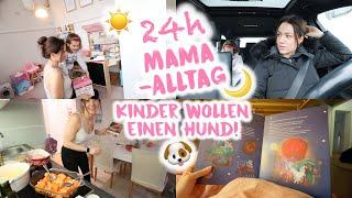 24h Mama-Alltag mit 3 Kindern‍‍ • Ihr größter Wunsch: Ein Hund! • Familien Vlog & Abendessen