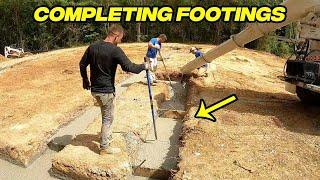 Digging and Pouring Footings - Start to Finish Timelapse