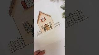 Day 5: Christmas House!! 12 Days of Christmas Painting #watercolor #christmaspainting #learntopaint