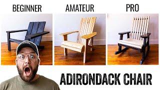 3 LEVELS of Adirondack Chairs -DIY to PRO Build