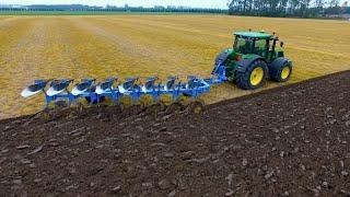 On-Land Ploughing | John Deere 7270R + 8 furrow Lemken Diamant 11 | KMWP Ploegen / Pflügen