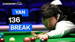 Yan Bingtao pots a beautiful break of 136 against Li Hang | Eurosport Snooker