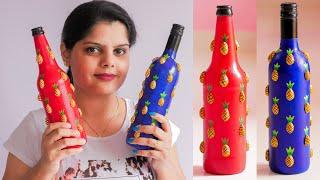 PISTA SHELLS Pineapple Bottle Art | ( EASY )