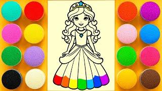 Sand Painting Coloring Princess For Kids