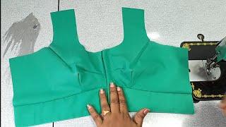 normal blouse 36 size stitching for beginner's in telugu//step by step వివరంగా...