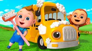 Bus Wash Song | Fire Truck Wash | Super Sumo Nursery Rhymes & Kids Song