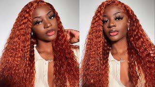 NEW!!! Ginger Curly lace front Wig| The Perfect Pre Colored wig for this Summer|GeniusWigs