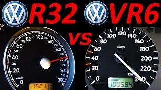 VW Golf 3 VR6 vs VW Golf 4 R32 - 0-200 Km/h Acceleration Autobahn compare