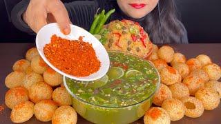 ASMR EATING PANIPURI/GOLGAPPE,SPICY PANIPURI *INDIAN STREET FOOD*