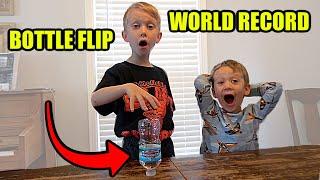 BREAKING Water Bottle Flip World Records | Colin Amazing