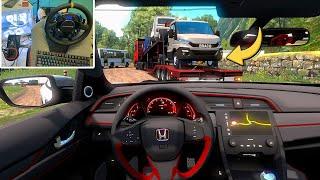 Honda Type R through Narrow Roads - Euro Truck Simulator 2 | Steering Wheel Gameplay