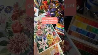 Let's paint a harvest bouquet! #thanksgiving #watercolor #textiledesign #loosewatercolorpainting
