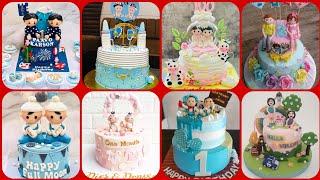 Happy Birthday Cake Designs For Twins/Boy And Girls Cake Design/Lovely Birthday Cakes For Twins Baby