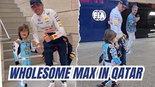 Max Verstappen being Wholesome with a Little Kid in Qatar GP Paddock