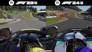 F1 23 vs F1 24 - Updated Tracks (Spa, Silverstone, Lusail, Jeddah) Comparison