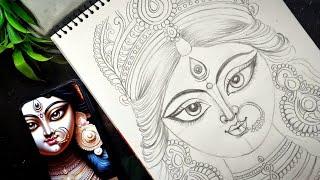 Devi Durga Oil Pastel Drawing | Maa Durga easy drawing Part 1