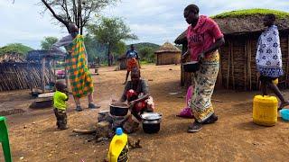 African village life#cooking Village Tea with Cassava for breakfast