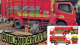 PROSES CUTTING STICKER TRUCK SIMPLE DAN RAPI BY WAHYU JATI KAROSERIES !!!