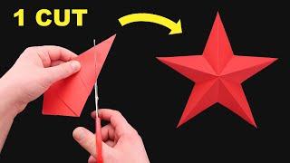 Perfect shape Paper Star in ONE CUT! Easy paper star - DIY