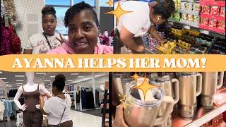 AYANNA HELPS HER MOM | RUNNING QUICK ERRANDS & LARGE GROCERY HAUL | SMTV