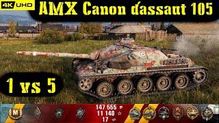 World of Tanks AMX Canon d'assaut 105 Replay - 8 Kills 5.5K DMG(Patch 1.6.1)